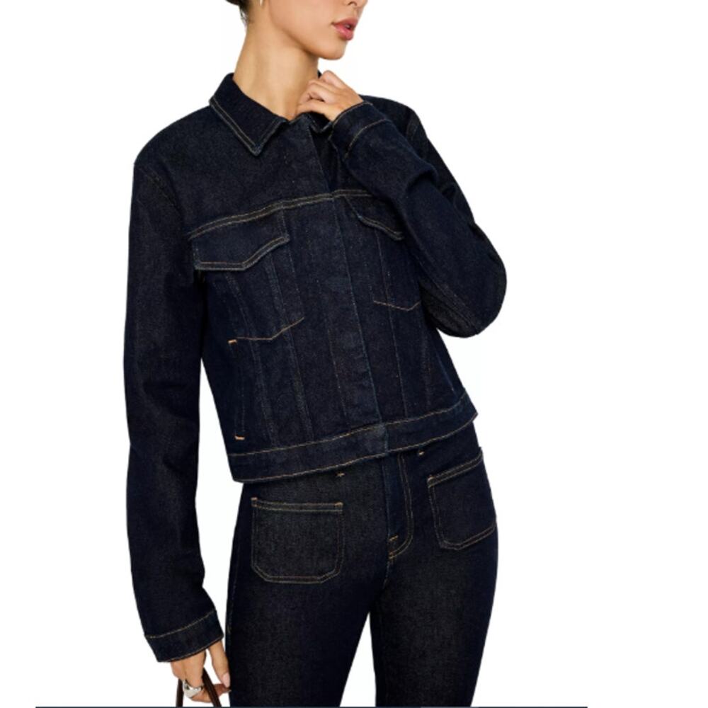 Good American Women's Indigo Committed to Fit Denim Jacket Size XS - Picture 10 of 10